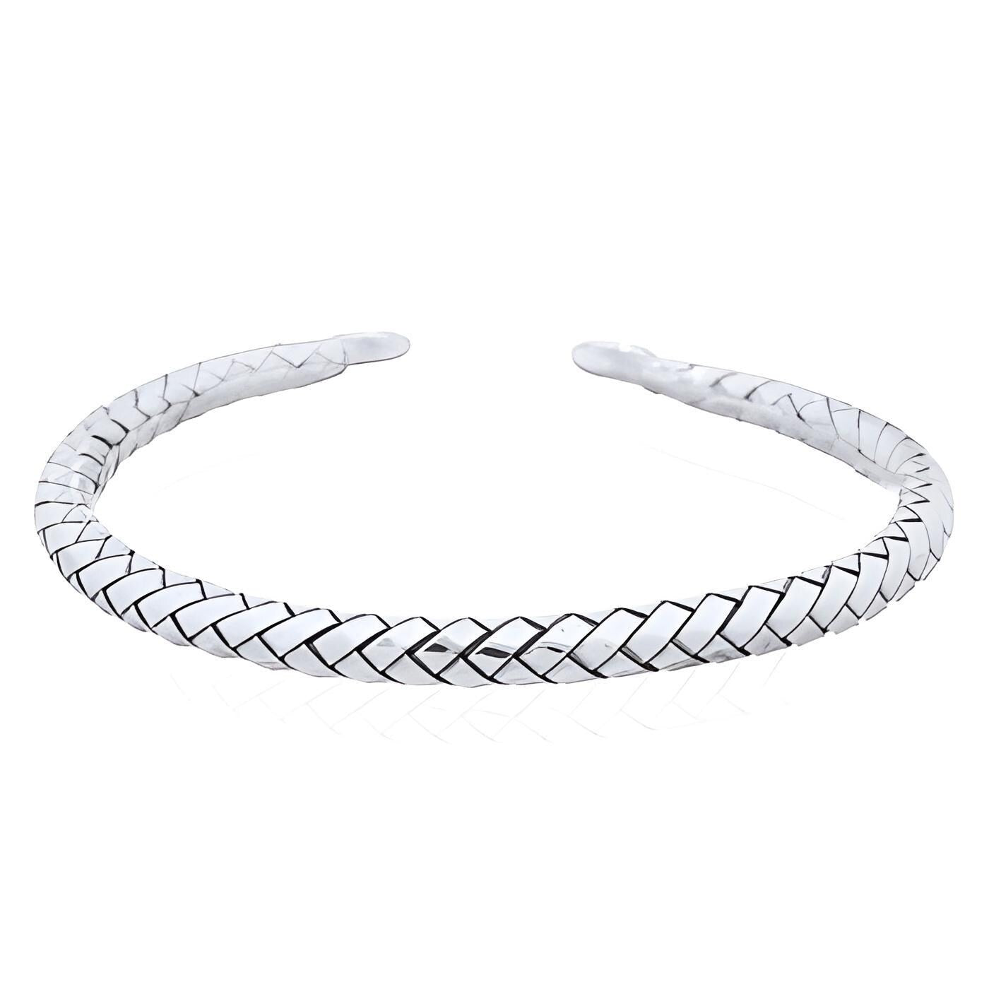 Silver Braided Bangle