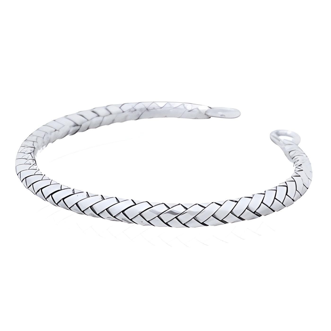 Silver Braided Bangle