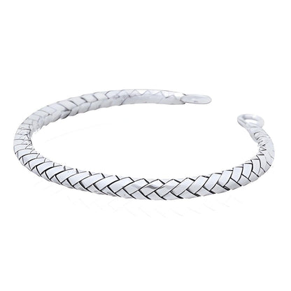 Silver Braided Bangle